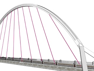 现代<em>跨</em>河大桥su模型