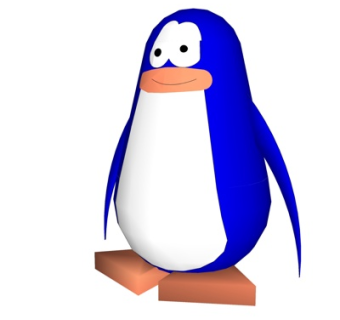 现代布艺企鹅玩偶摆件su模型