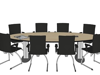 现代<em>会议桌椅</em>su模型