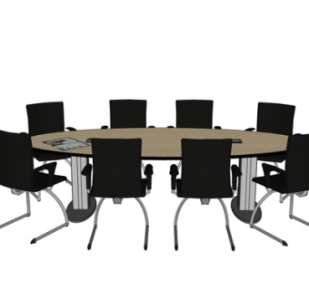 现代会议桌椅su模型