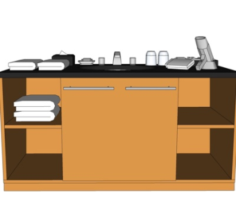 现代实木浴室柜su模型