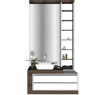 现代实木浴室柜su模型