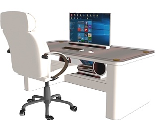 现代<em>电脑</em>桌椅su模型