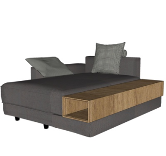 现代布艺贵妃椅su模型