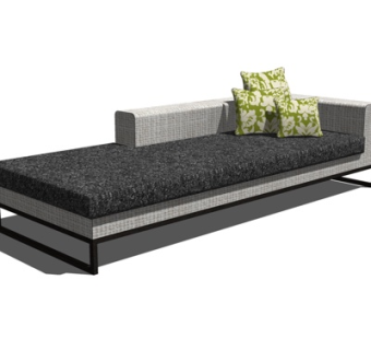 现代布艺贵妃椅su模型