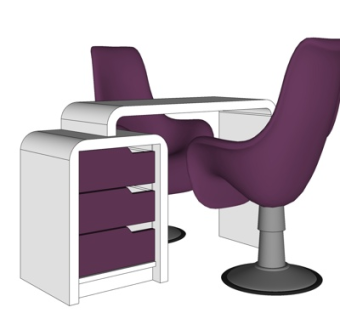 现代简约书桌su模型