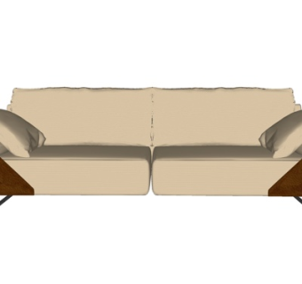 现代布艺双人沙发su模型