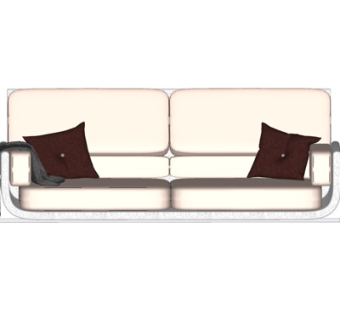 现代布艺双人沙发su模型