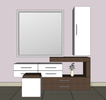 现代实木浴室柜su模型