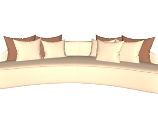 现代布艺弧形沙发su模型