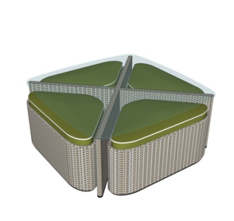 现代休闲桌椅su模型