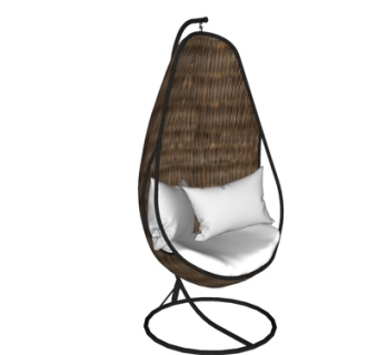 现代藤编休闲椅su模型