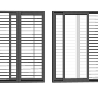 现代玻璃窗户su模型