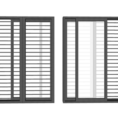 现代玻璃窗户su模型