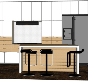 现代吧台吧椅su模型