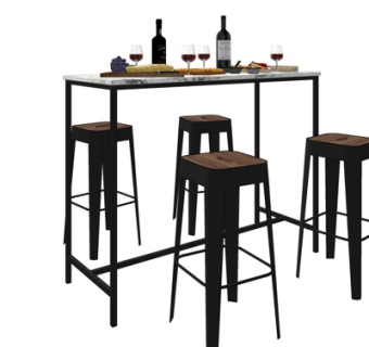 现代吧台吧椅su模型