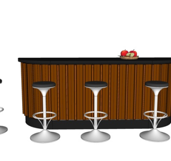 现代吧台吧椅su模型