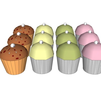 现代蛋糕su模型