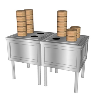现代灶台蒸笼su模型