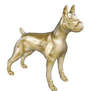 现代斗牛犬雕塑摆件su模型
