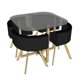 现代休闲桌椅su模型