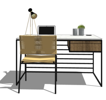 工业风书桌su模型