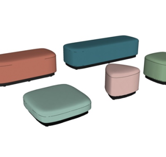 现代布艺凳子su模型