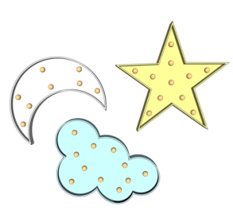 现代星星月亮儿童壁灯su模型