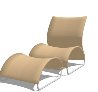 现代布艺休闲椅su模型