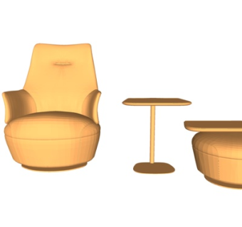 现代布艺休闲桌椅su模型