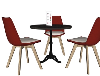 现代<em>圆形</em>餐桌<em>椅</em>su模型