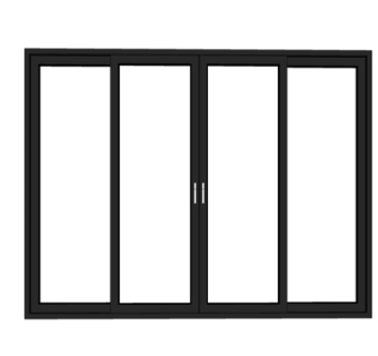 现代玻璃推拉门su模型