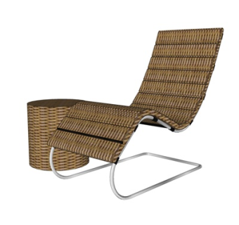 现代竹编躺椅su模型