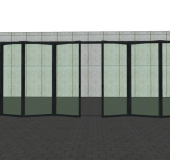 现代玻璃屏风隔断su模型