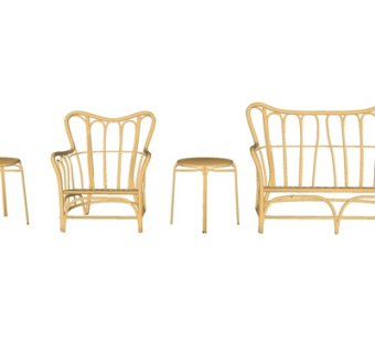 现代木质休闲椅su模型