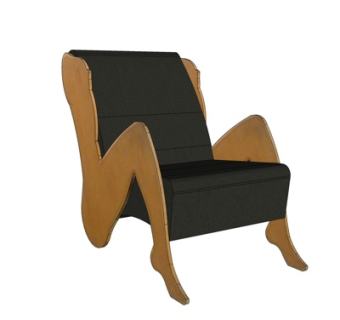 现代布艺单椅su模型