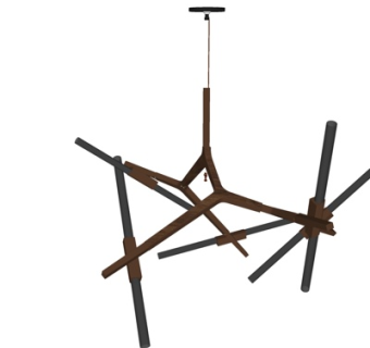 现代金属吊灯su模型