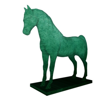 中式铜马摆件su模型