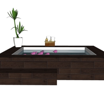 现代镶嵌式浴缸su模型