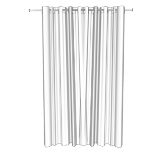 现代布艺窗帘su模型