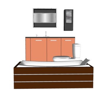 现代镶嵌式浴缸su模型