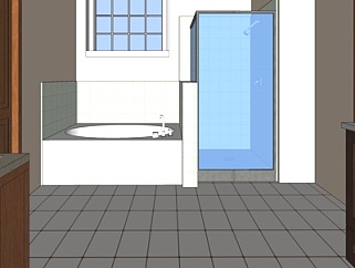 现代简约浴室su模型