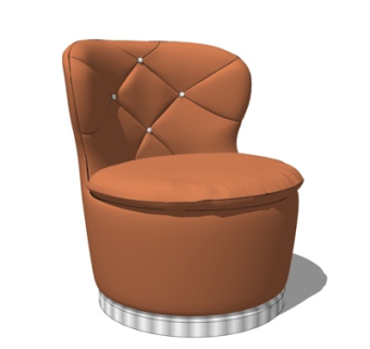 现代皮革休闲椅su模型
