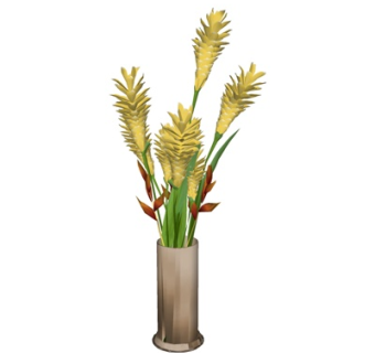 现代花瓶花卉su模型