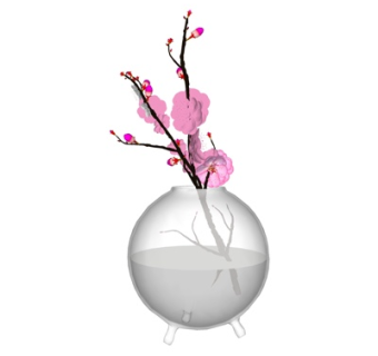 现代花瓶花卉su模型