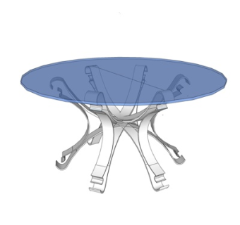 现代玻璃茶几su模型