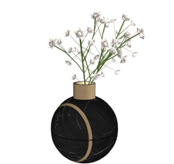 现代花瓶花卉su模型