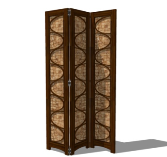 现代屏风隔断su模型