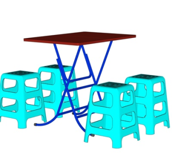 现代餐桌椅su模型