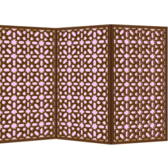 现代雕花屏风隔断su模型